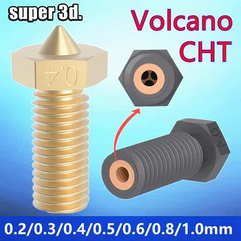 CHT Vulcão de Aço Temperado De 500°C Bico de Latão de Alta Vazão CHT Impressora 3D de Peças de Bico Vulcão para Ender 3 de Artilharia de Vyper Hotend