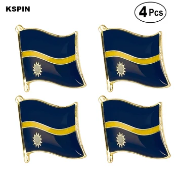 Nauru Bandeira Pin Pin de Lapela o Emblema Broche de Ícones 4pcs
