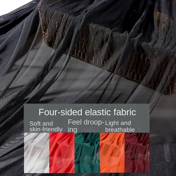 De quatro Lados de Chiffon Elástico Tecido de Roupas Casaco para Vestir Revestimento Interno de Tecido Pela Metros de Nylon Spandex Material para Costura