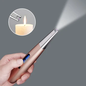 Nova Iluminação LED Arco USB de Pulso Inteligente de Ignição Metal mais leve Churrasco ao ar livre, Cozinha Isqueiro High-end Homens Presentes