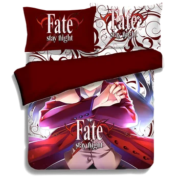 Anime Fate/Zero/Labirinto/stay night Saber Conjuntos de Cama Twin/Queen/King 4pcs jogo de cama com pilloccase + folha+Capa de Edredão F05B