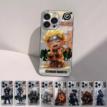 Japão Anime Naruto, Sasuke, Kakashi Telefone Preto de Caso para o iPhone 15 14 13 12 11 Mini Pro Xr Xs Max Capa de Silicone Funda Shell