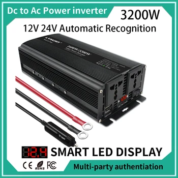 1600W/3200W de Dupla Voltagem Automático de Reconhecimento da C.C. 12V/24V AC 220V 230V Solar Soquete Inversor Fusível Externo Universal